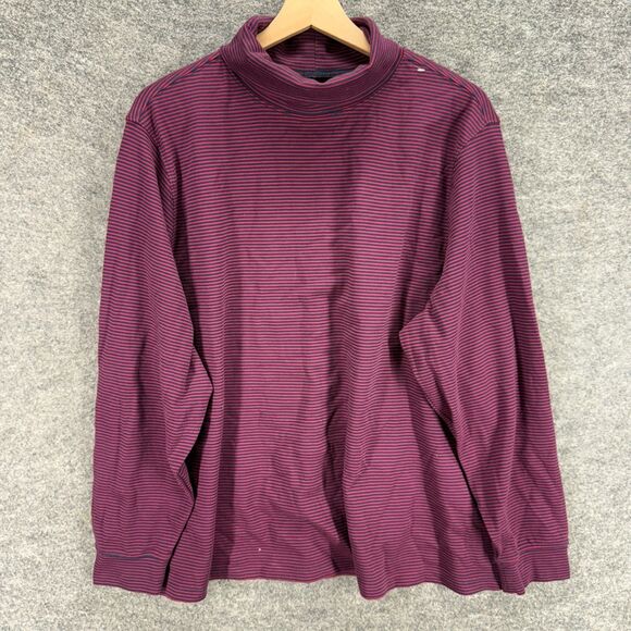 L.L. Bean Sweaters - L.L. Bean Sweater Pullover Women 2X Plus Purple Striped Knit Turtleneck Cotton